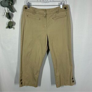 Hannah | Cotton High Rise Cropped Khaki Capri Pants Women’s Size 10